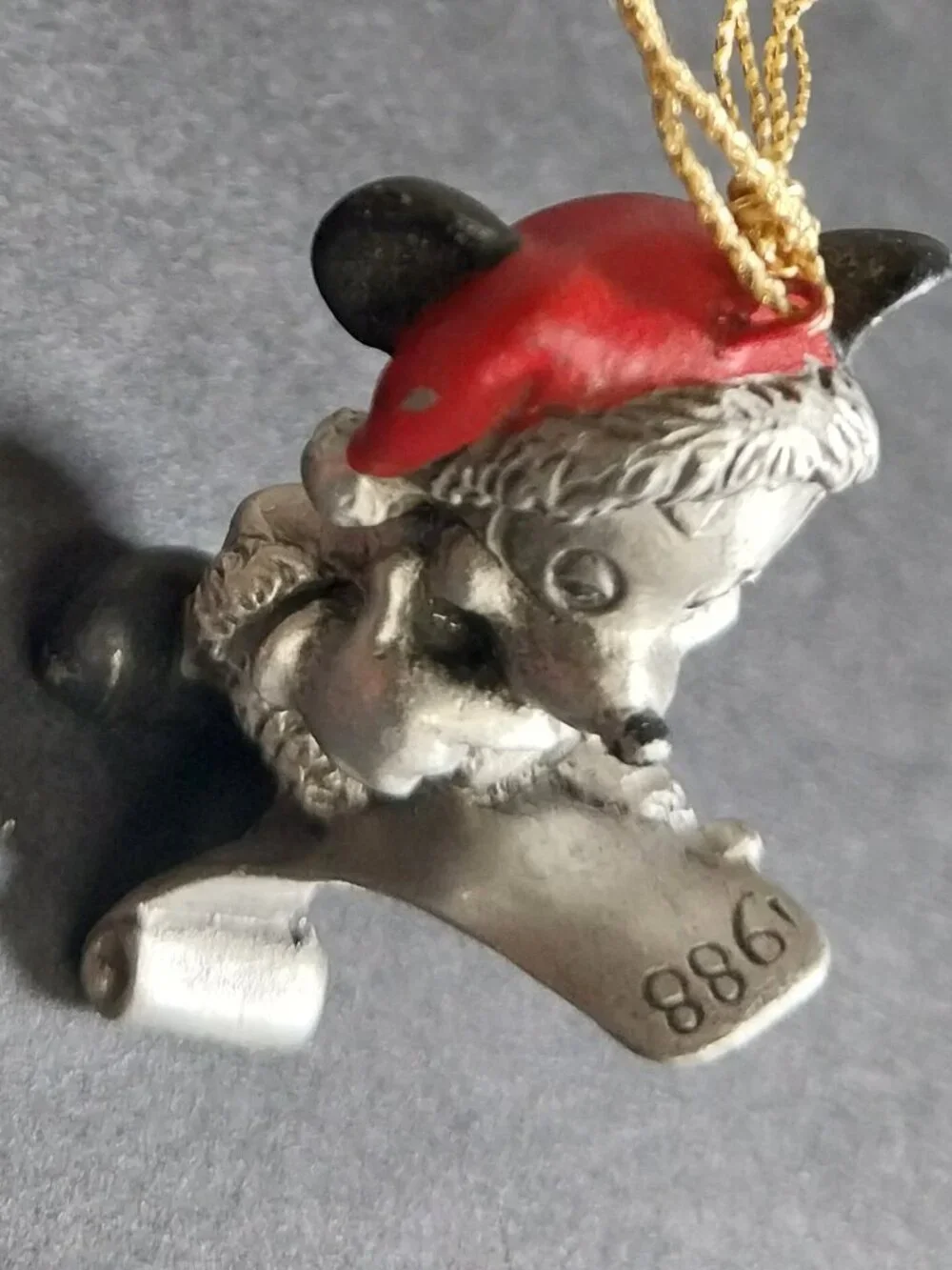 Disney 1988 Pewter Ornament Mickey Santa